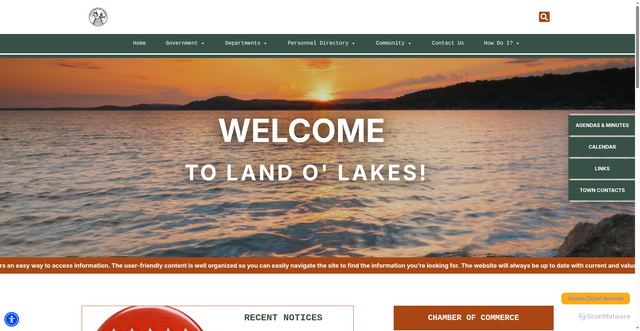 Security scan screenshot of https://landolakeswi.gov/