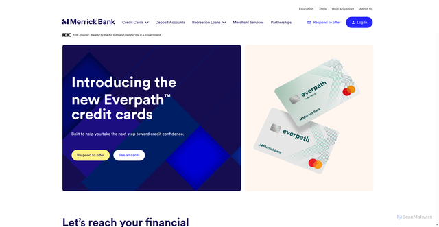 Security scan screenshot of https://merrickbank.com