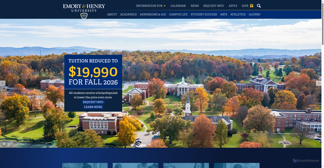 Security scan screenshot of https://www.emoryhenry.edu/