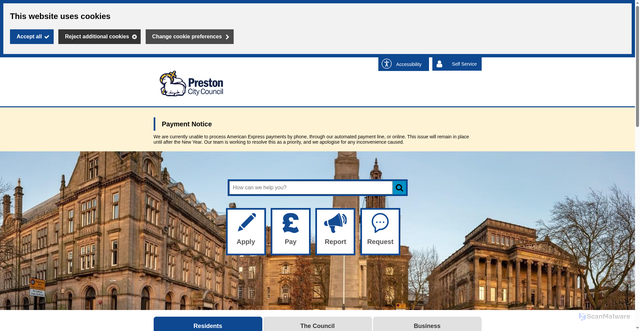 Security scan screenshot of https://www.preston.gov.uk/