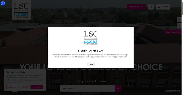 Security scan screenshot of https://www.leyton.ac.uk/