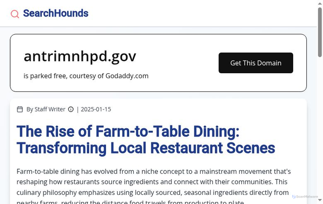 Security scan screenshot of https://antrimnhpd.gov/