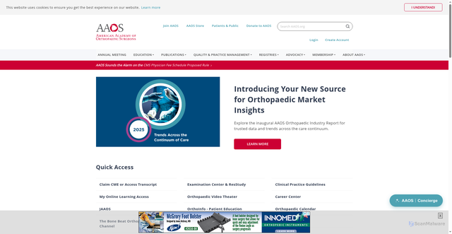 Security scan screenshot of https://aaos.org