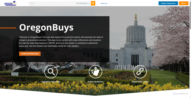 Security scan screenshot of https://oregonbuys.gov/bso/