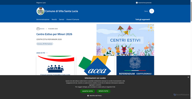 Security scan screenshot of https://www.comune.villasantalucia.fr.it