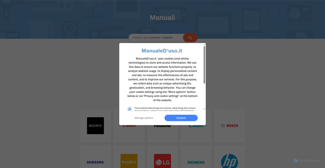 Security scan screenshot of https://www.manualeduso.it
