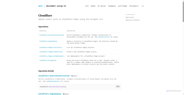 Security scan screenshot of https://ando-6je.pages.dev/providers/cloudflare