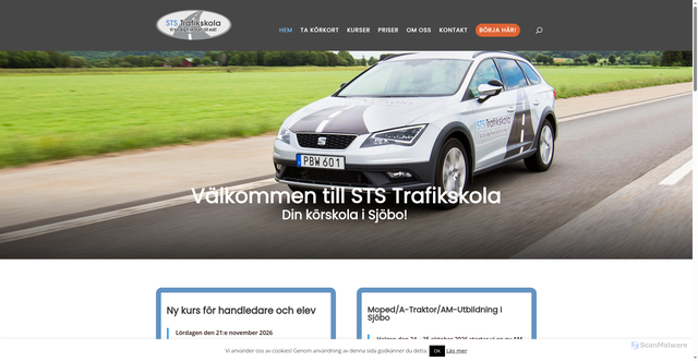 Security scan screenshot of https://ststrafikskola.se