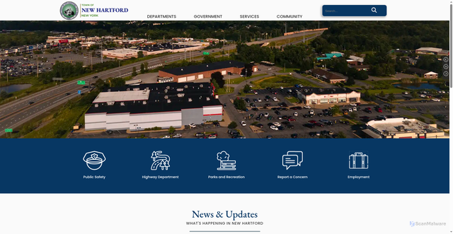 Security scan screenshot of https://www.townofnewhartfordny.gov/