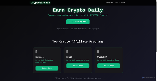 Security scan screenshot of https://cryptolinksmakecashnow-4kybdmmrwy.edgeone.app/