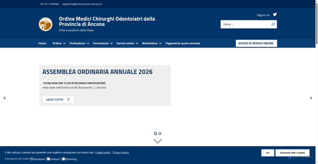 Security scan screenshot of https://www.ordinemedici.ancona.it
