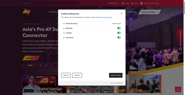 Security scan screenshot of https://www.avixa.org