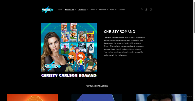 Security scan screenshot of https://talentplusappearances.com/pages/christy-carlson-romano