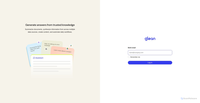 Security scan screenshot of https://diligent-be.glean.com