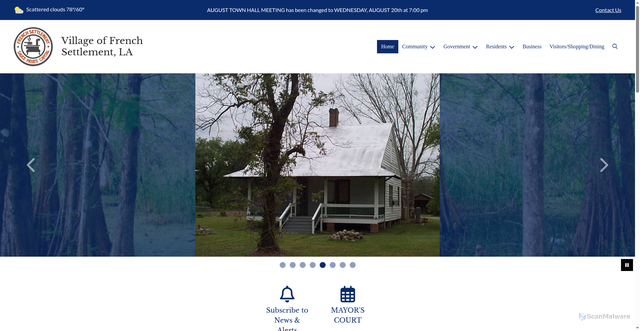 Security scan screenshot of https://frenchsettlement-la.gov/