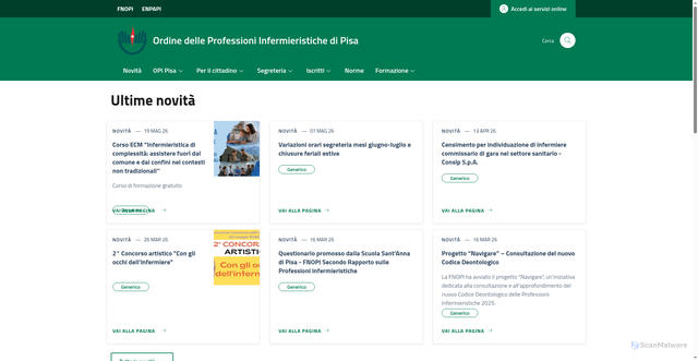 Security scan screenshot of https://www.opipisa.it