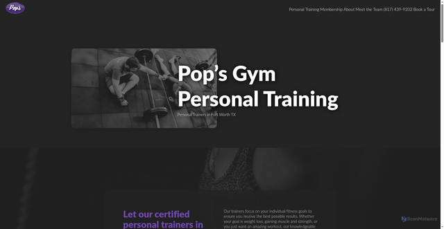 Security scan screenshot of https://popsgymfwtx.com/personal-training/