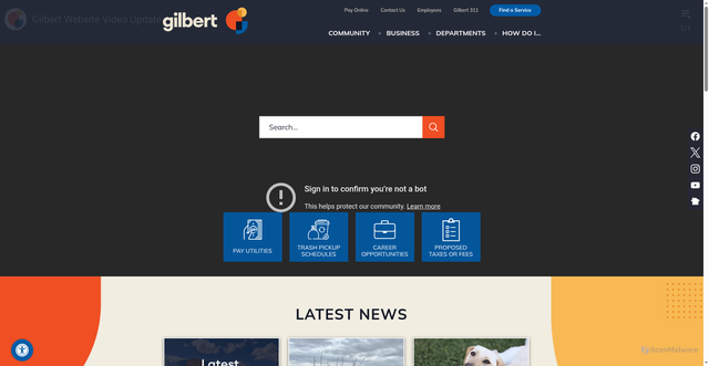 Security scan screenshot of https://www.gilbertaz.gov/