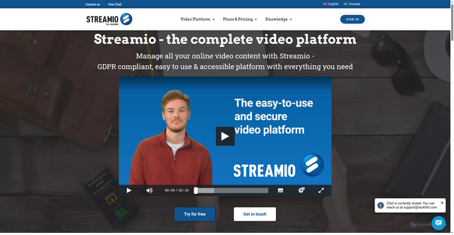 Security scan screenshot of https://streamio.com/