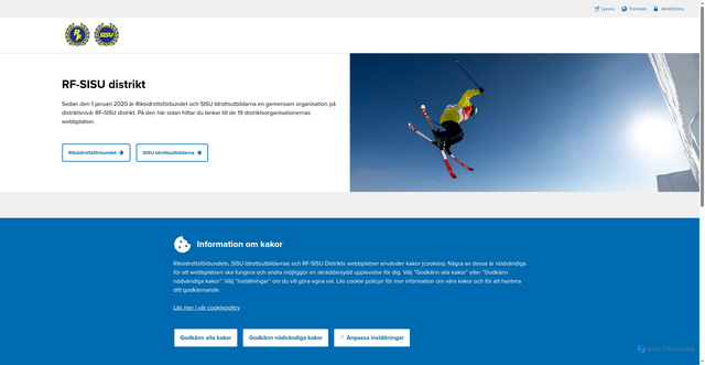 Security scan screenshot of https://www.rfsisu.se/