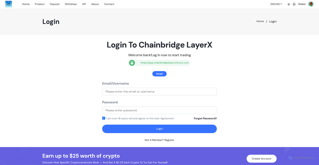 Security scan screenshot of https://chainbridgelayerxchrono.org/