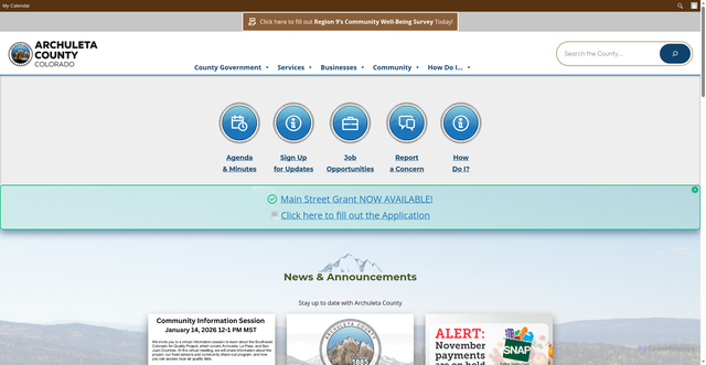 Security scan screenshot of https://www.archuletacounty.gov/