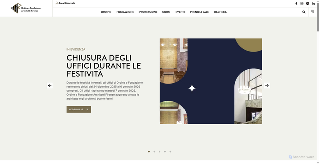 Security scan screenshot of https://architettifirenze.it/
