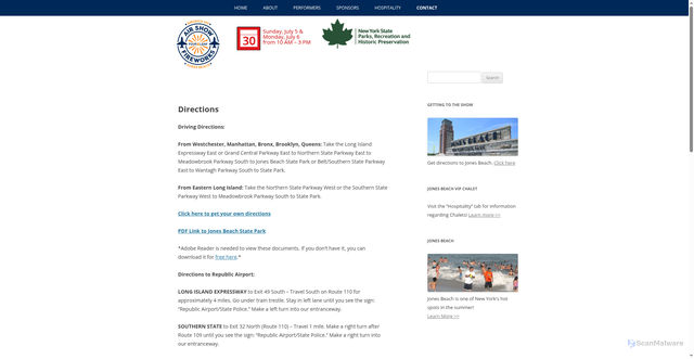 Security scan screenshot of https://www.fourleafairshow.com/directions/