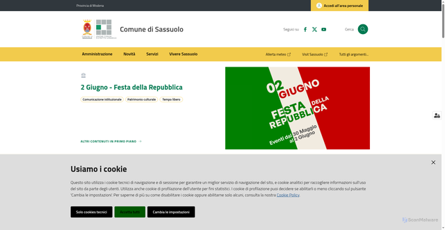 Security scan screenshot of https://www.comune.sassuolo.mo.it