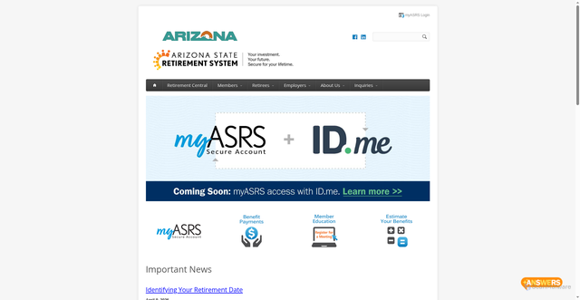 Security scan screenshot of https://www.azasrs.gov