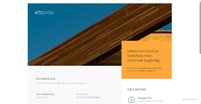 Security scan screenshot of https://ktcbygg.se