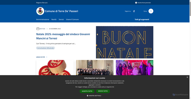 Security scan screenshot of https://www.comune.torredepasseri.pe.it/it