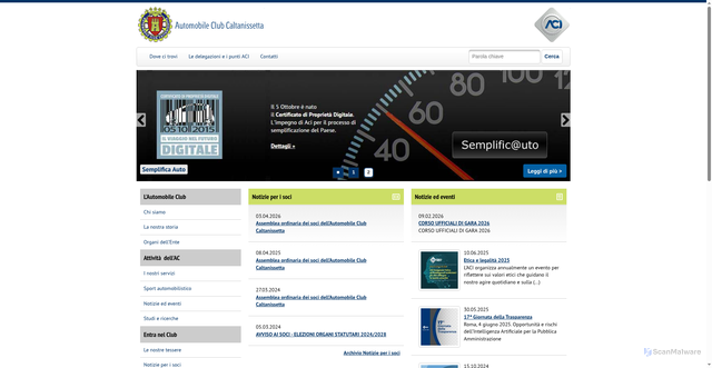 Security scan screenshot of https://www.caltanissetta.aci.it