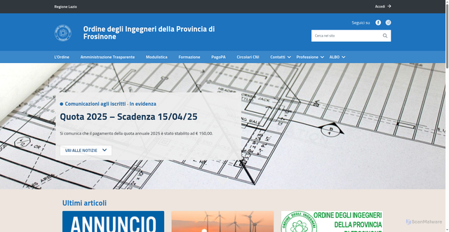 Security scan screenshot of https://www.ingegneri.fr.it/