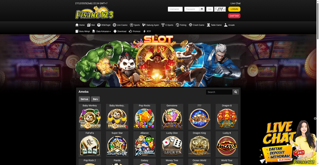 Security scan screenshot of https://lengpisang123.com/desktop/game/slot/ameba