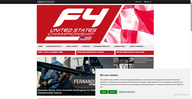 Security scan screenshot of https://www.f4uschampionship.com/