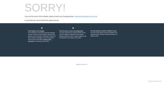 Security scan screenshot of http://www.calday.wirral.sch.uk/