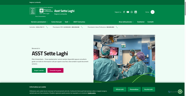 Security scan screenshot of https://www.asst-settelaghi.it