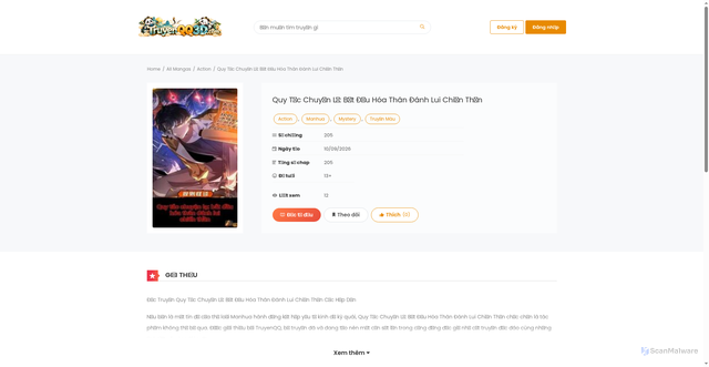 Security scan screenshot of https://truyenqq3d.com/truyen-tranh/quy-tac-chuyen-la-bat-dau-hoa-than-danh-lui-chien-than/