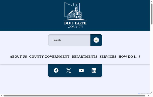 Security scan screenshot of https://www.blueearthcountymn.gov/