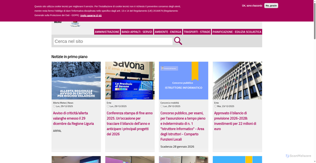 Security scan screenshot of https://www.provincia.savona.it/