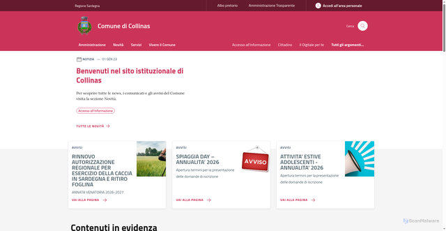Security scan screenshot of https://www.comune.collinas.vs.it
