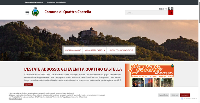 Security scan screenshot of https://www.comune.quattro-castella.re.it