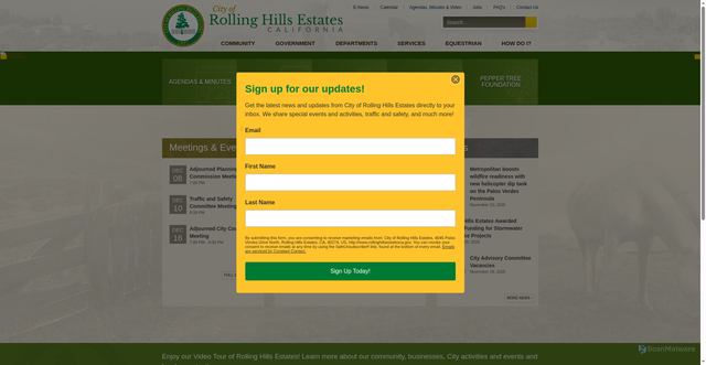 Security scan screenshot of https://www.rollinghillsestates.gov/