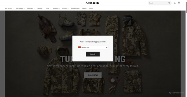 Security scan screenshot of https://www.kuiu.com