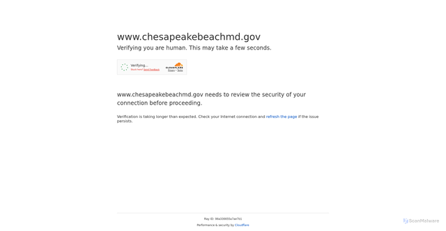 Security scan screenshot of https://www.chesapeakebeachmd.gov/