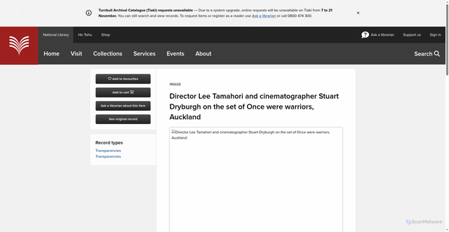 Security scan screenshot of https://natlib.govt.nz/records/35714025