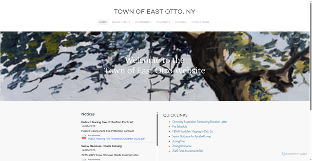 Security scan screenshot of https://www.townofeastotto.gov/