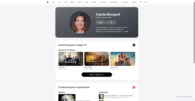 Security scan screenshot of https://snapshot.apple.com/us/person/6621222790