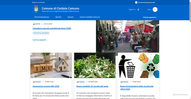 Security scan screenshot of https://www.comune.cividate-camuno.bs.it